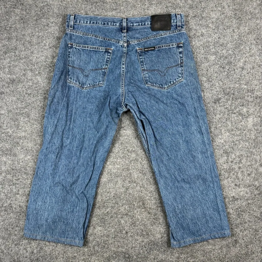 Harley-Davidson Jeans Mens Size 36 Blue Cotton Relaxed Straight Leg Biker Denim